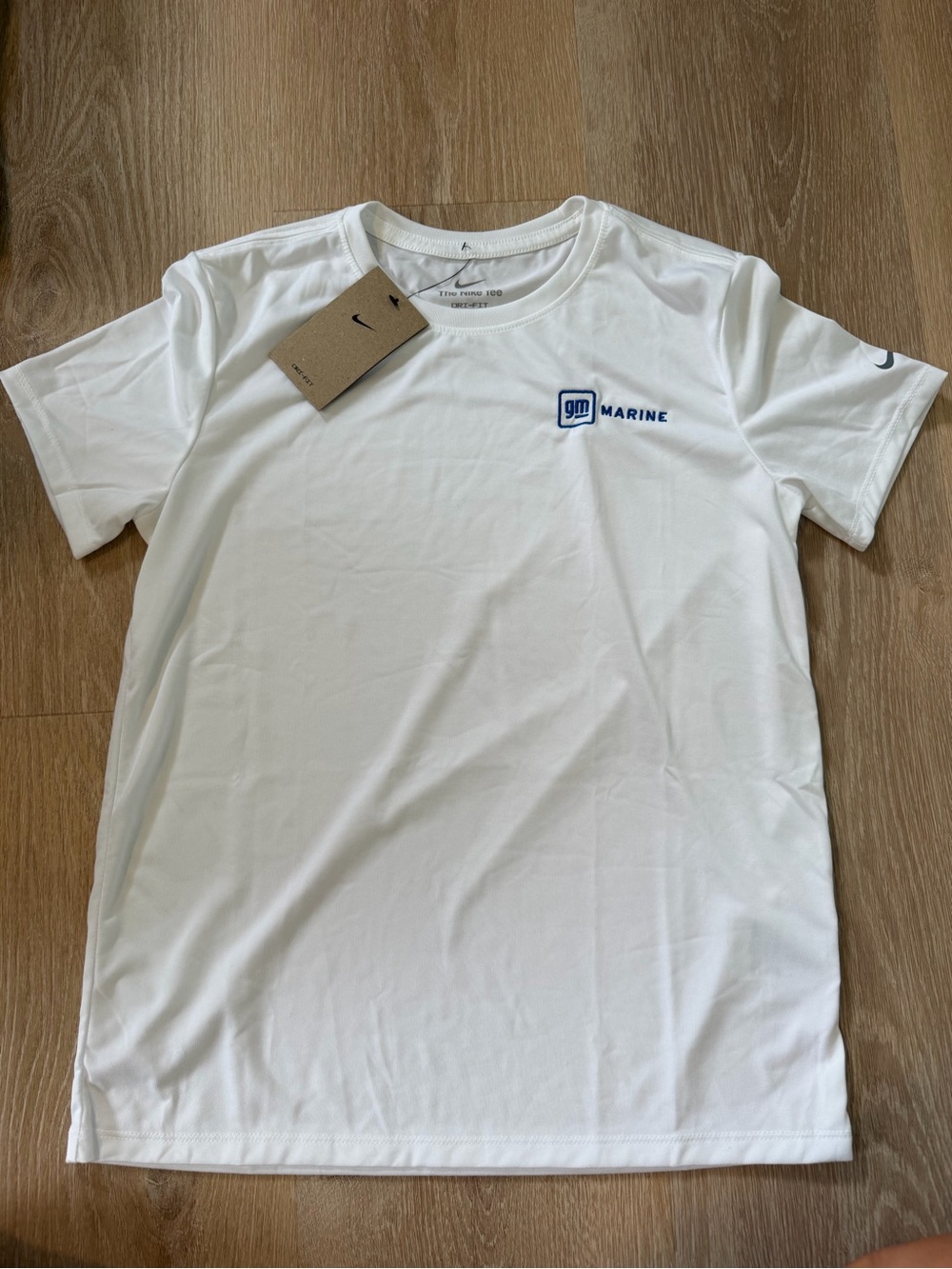 Nike Dri Fit Tee Small GM Marine White Performance Tee